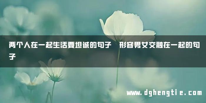 两个人在一起生活要坦诚的句子 形容男女交融在一起的句子